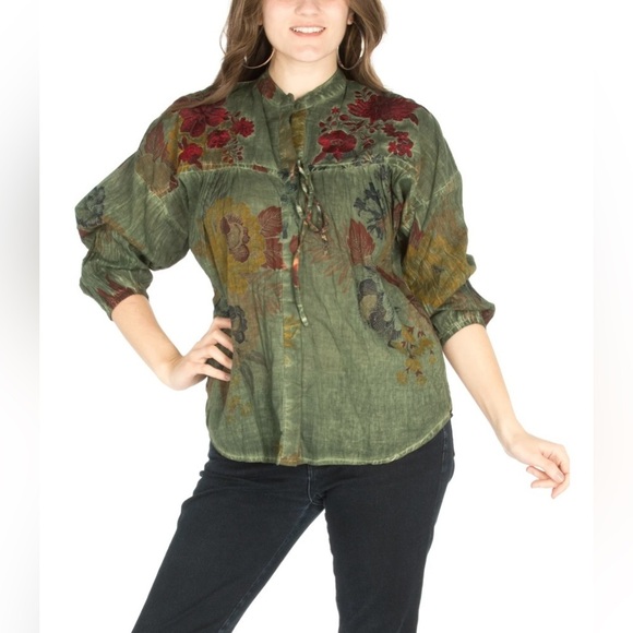 CHIC CONNECTION Boho Embroidered Blouse – Sz S NWT - Picture 1 of 5